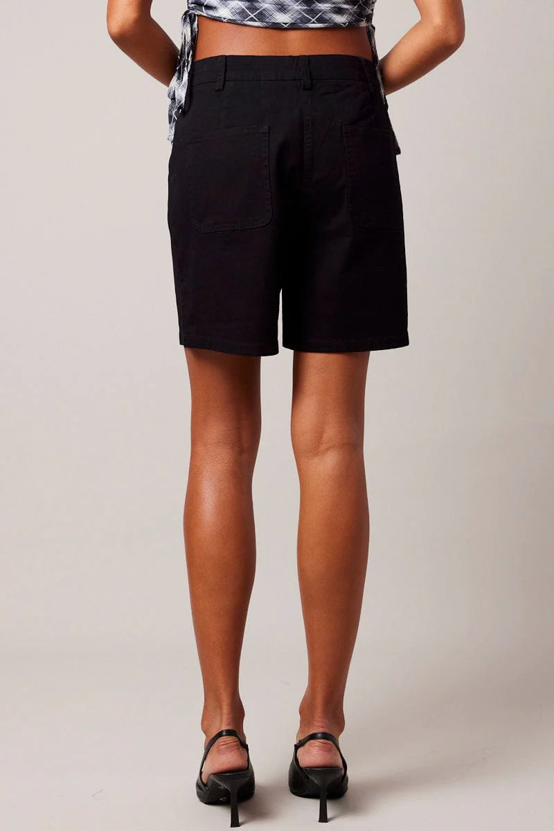 Black Longline Short