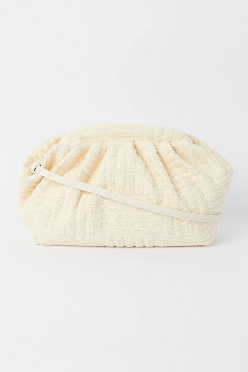 White Toweling Detail Crossbody Bag