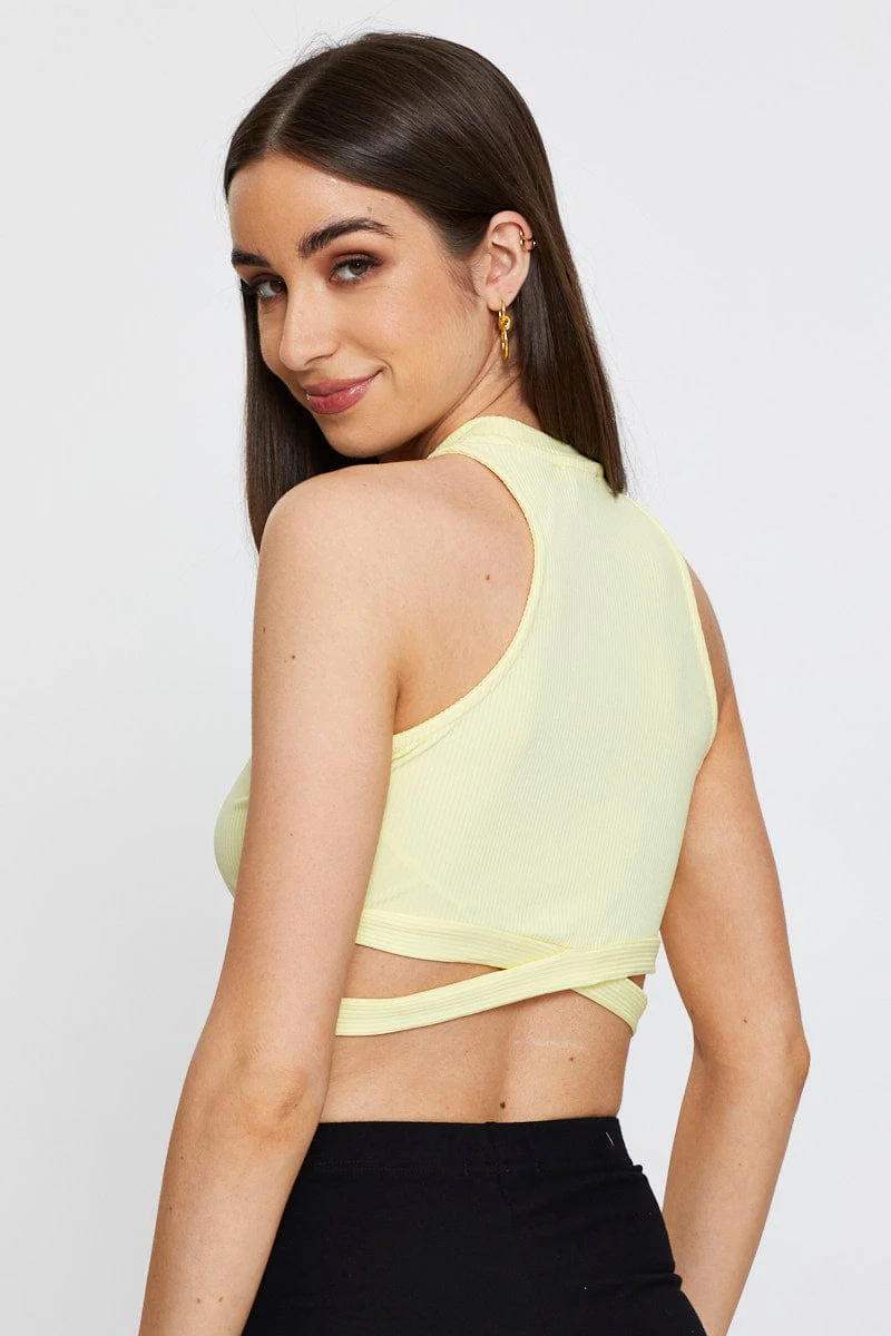 Yellow Cut Out Top Crop
