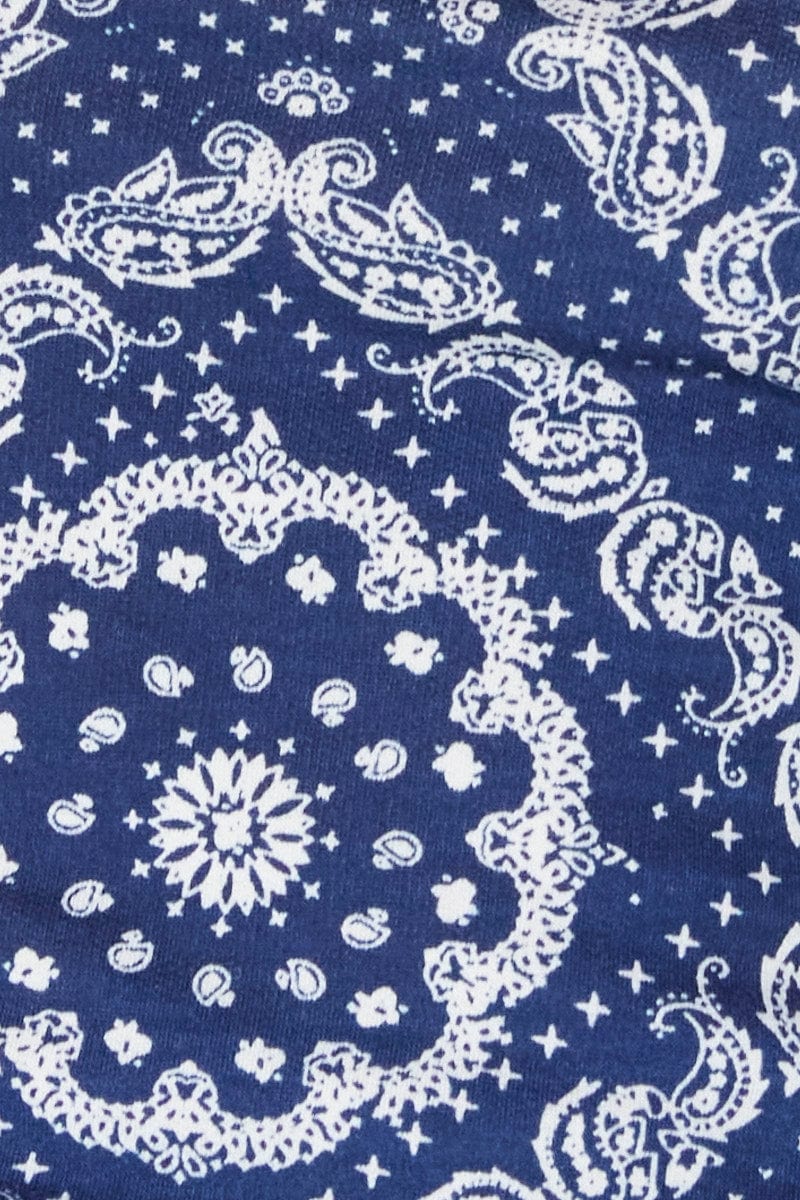 Print Scarf Style Bandeau Top