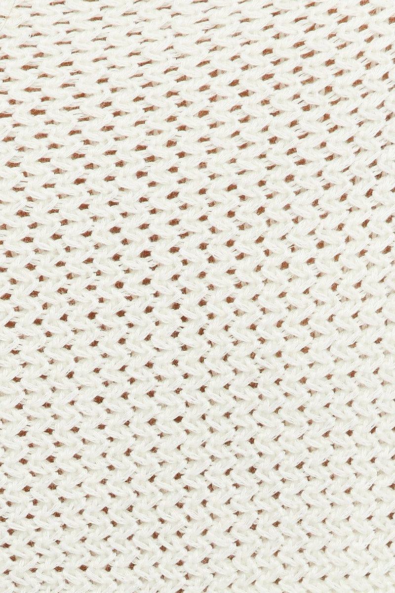 White Crochet Tie Up Cardigan