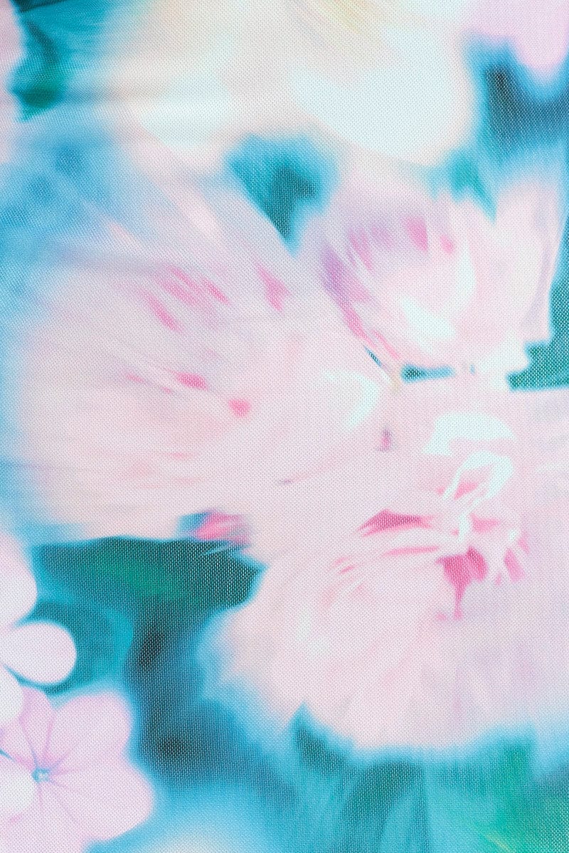 Pink Abstract Maxi Dress Short Sleeve Crew Neck Bodycon Mesh