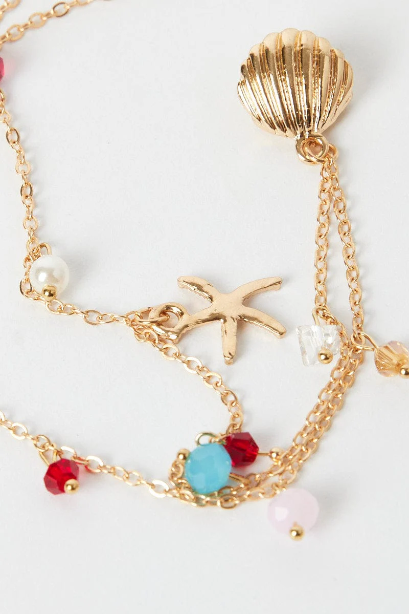 Multi Shell and Starfish Belly Chain