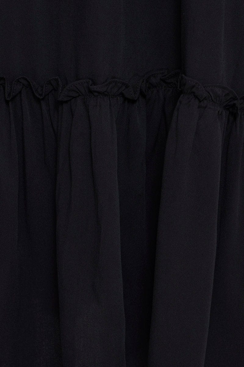 Black A Line Dress Sleeveless Midi