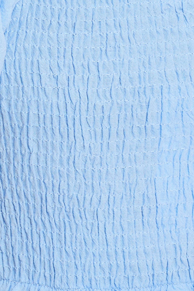 Blue Crop Top Short Sleeve