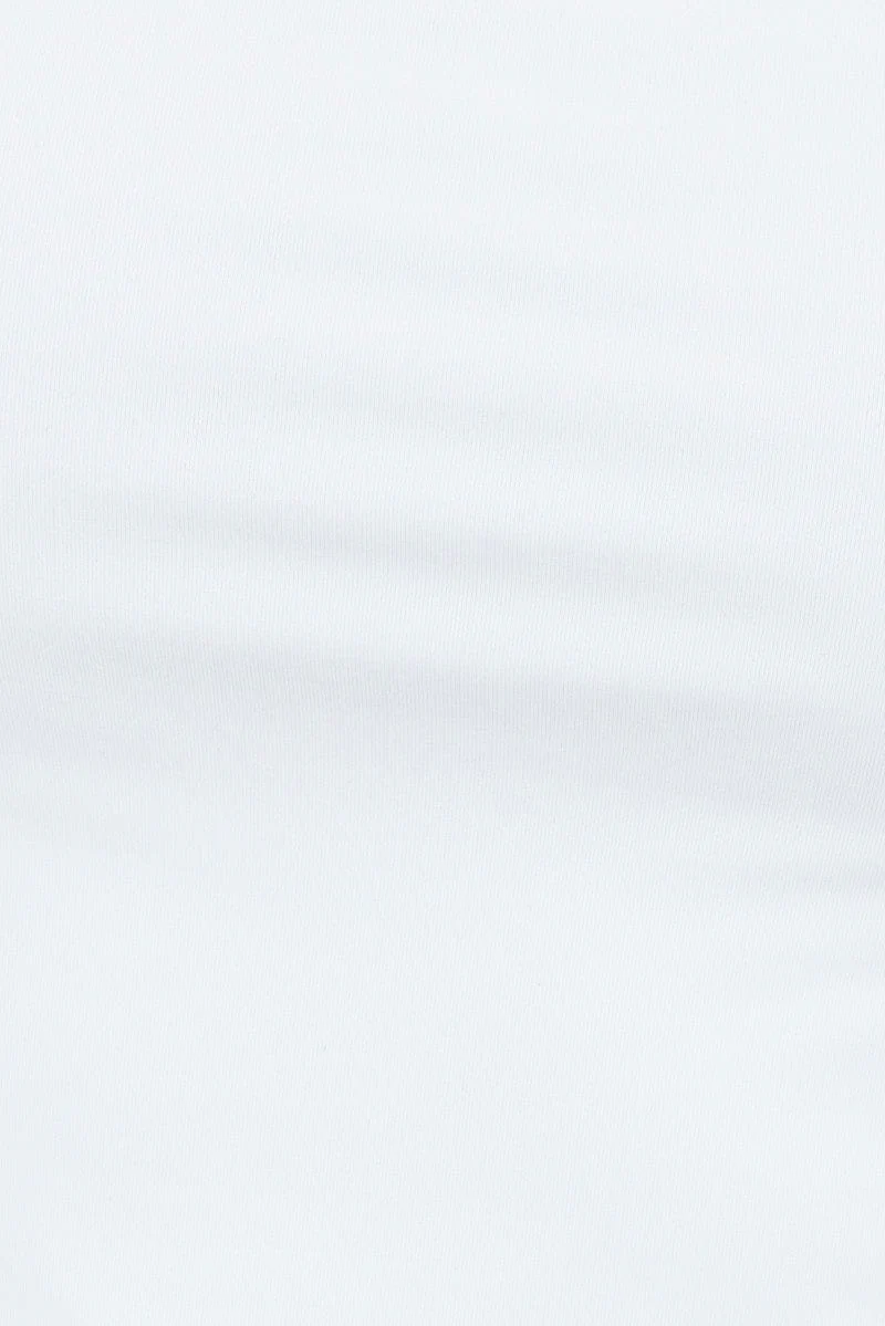 White Singlet Crop Top Square Neck