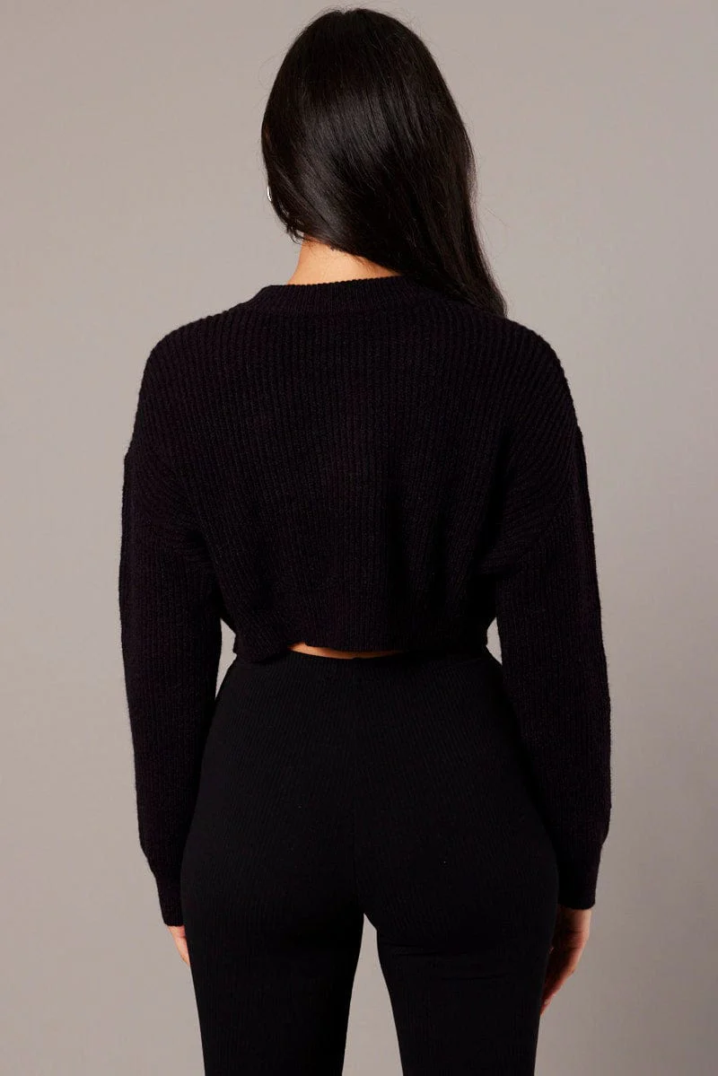 Black Knit Jumper Long Sleeve