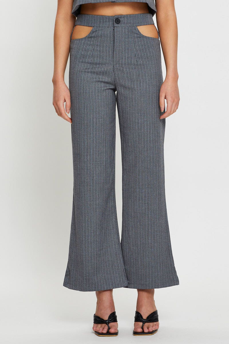 Stripe Wide Leg Pants