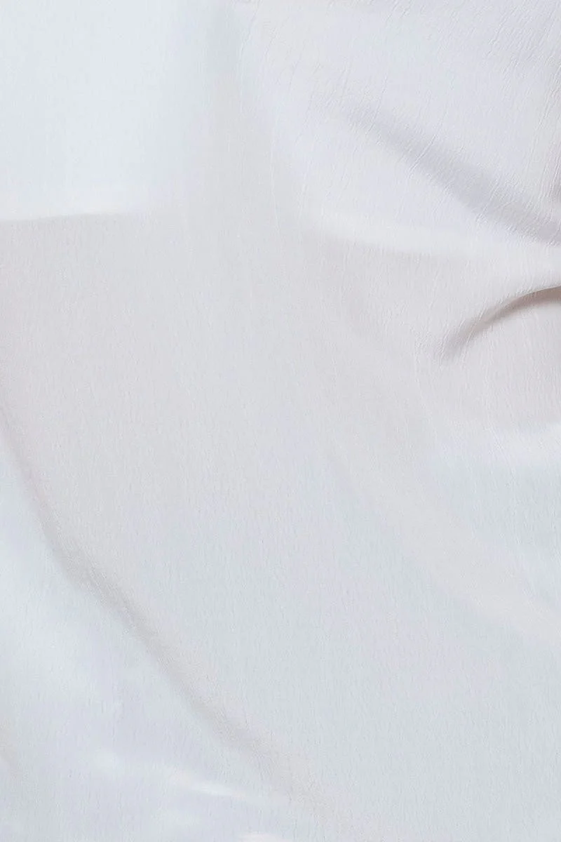 White Singlet Top Sleeveless V-Neck Linen