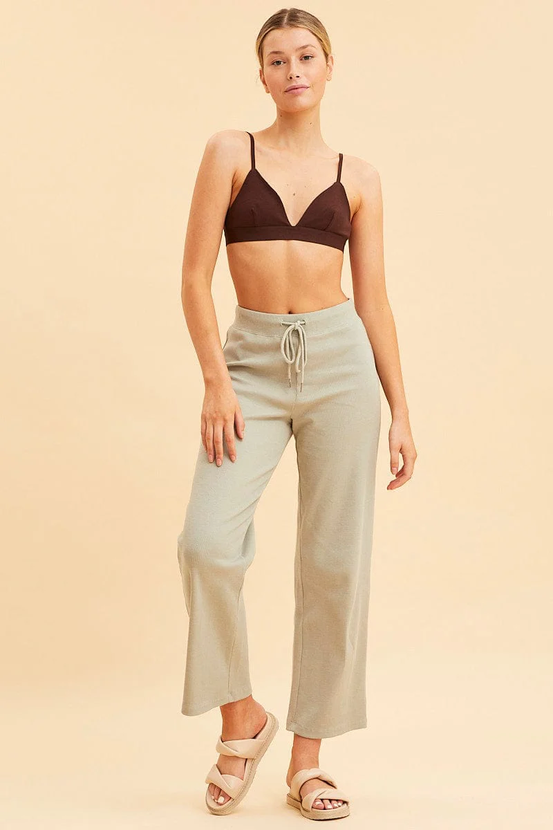 Brown Triangle Bralette Cotton Stretch