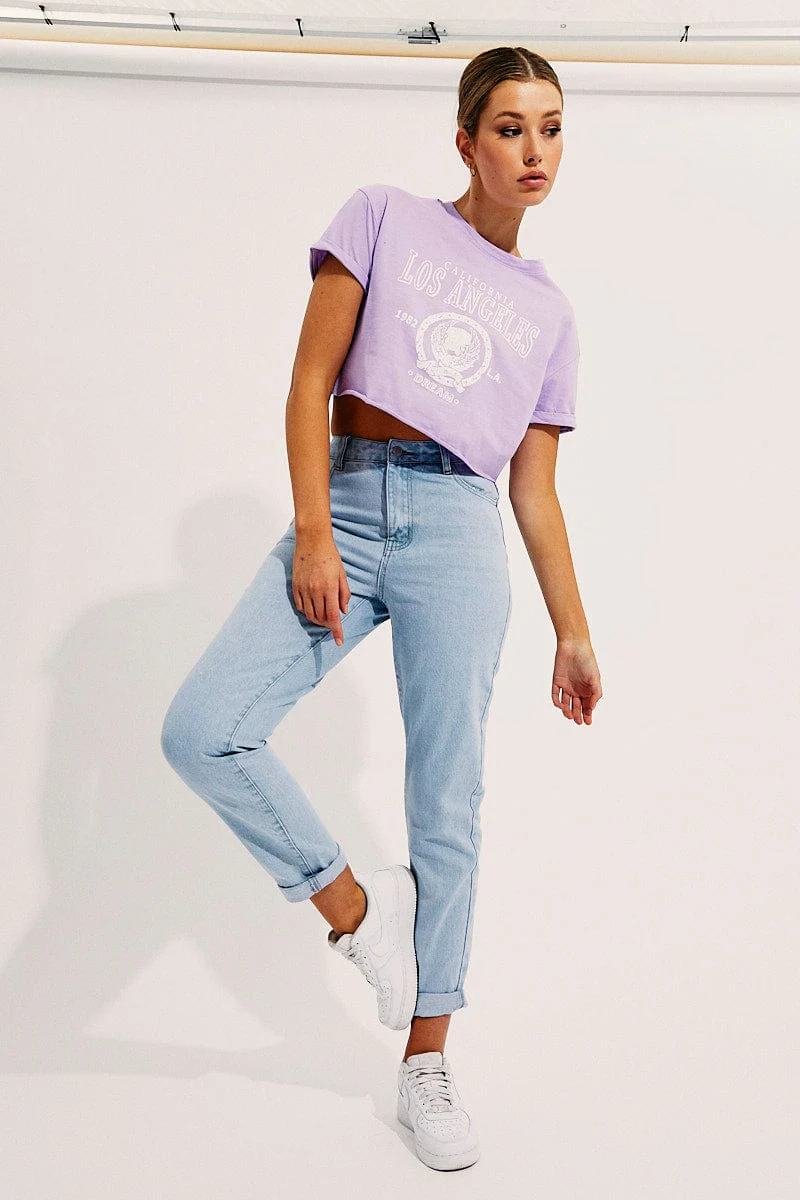 Blue Skinny Denim Jeans High Rise