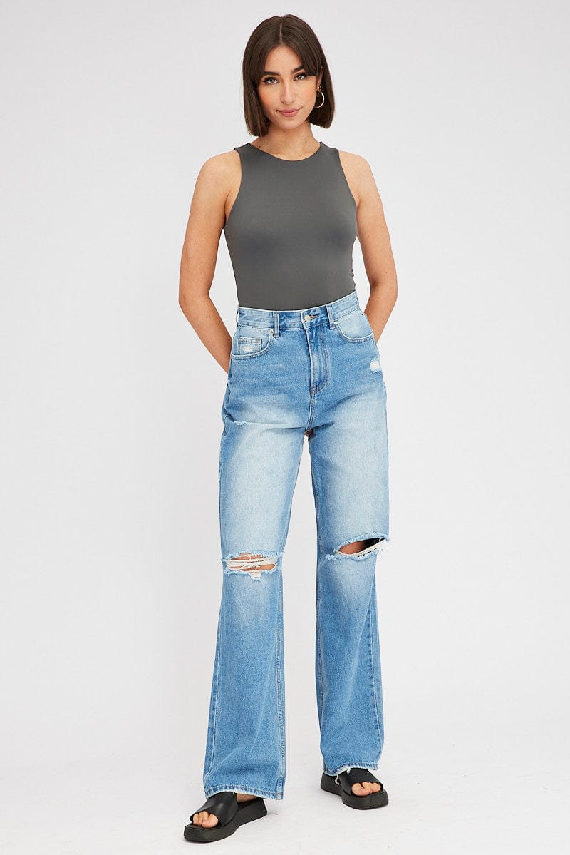 Grey Supersoft Bodysuit Sleeveless