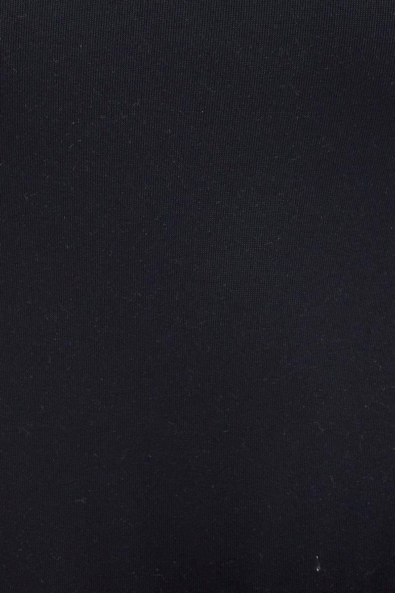 Black Open Back Bodysuit Strappy Short Sleeve