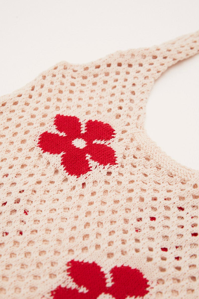 White Crochet Shopper Bag