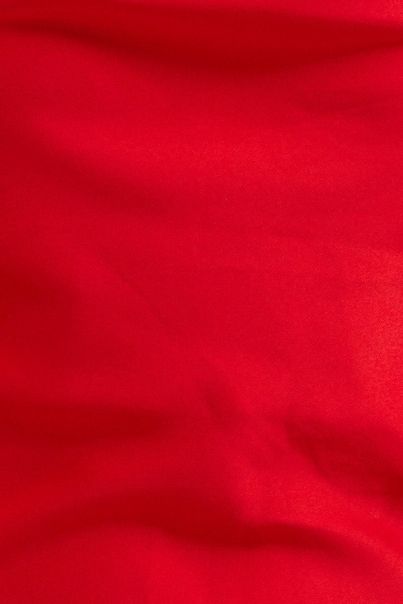 Red Slip Dress Mini Sleeveless Cowl Satin
