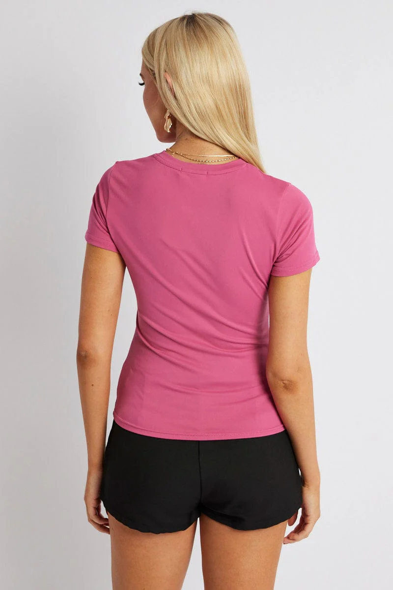 Pink Supersoft Top Short Sleeve