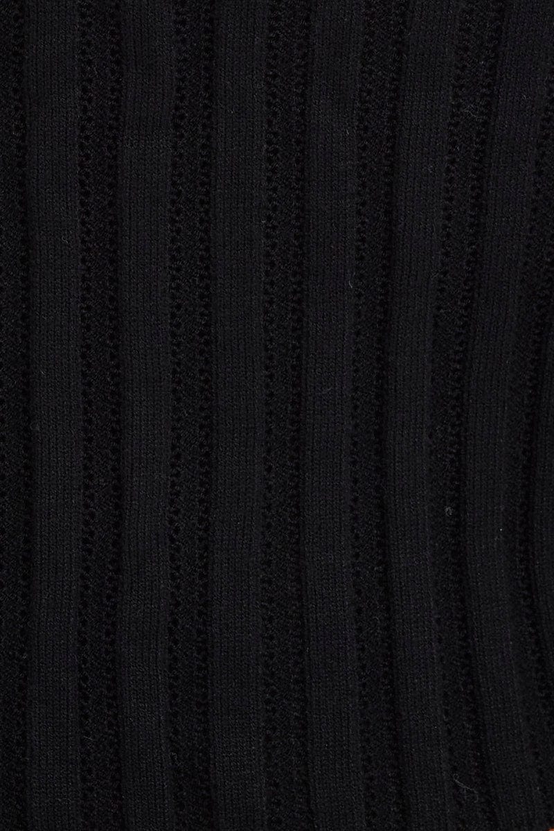 Black Tie Up Cardigan Long Sleeve Scoop Neck