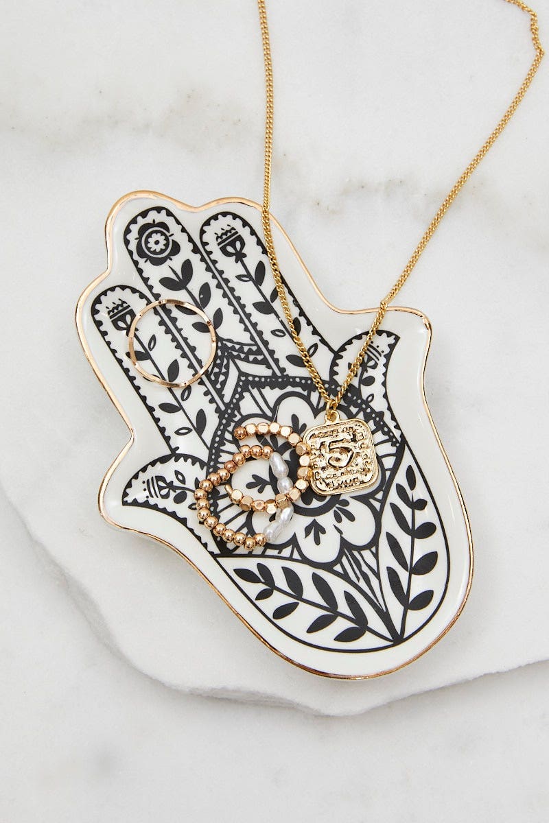 White Christmas Hamsa Hand Trinket Dish