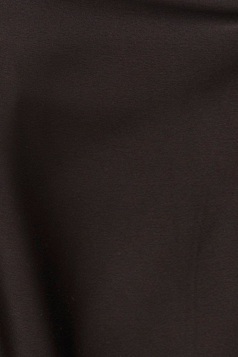 Black Bolero 3/4 Sleeve Tie Front Crop Satin