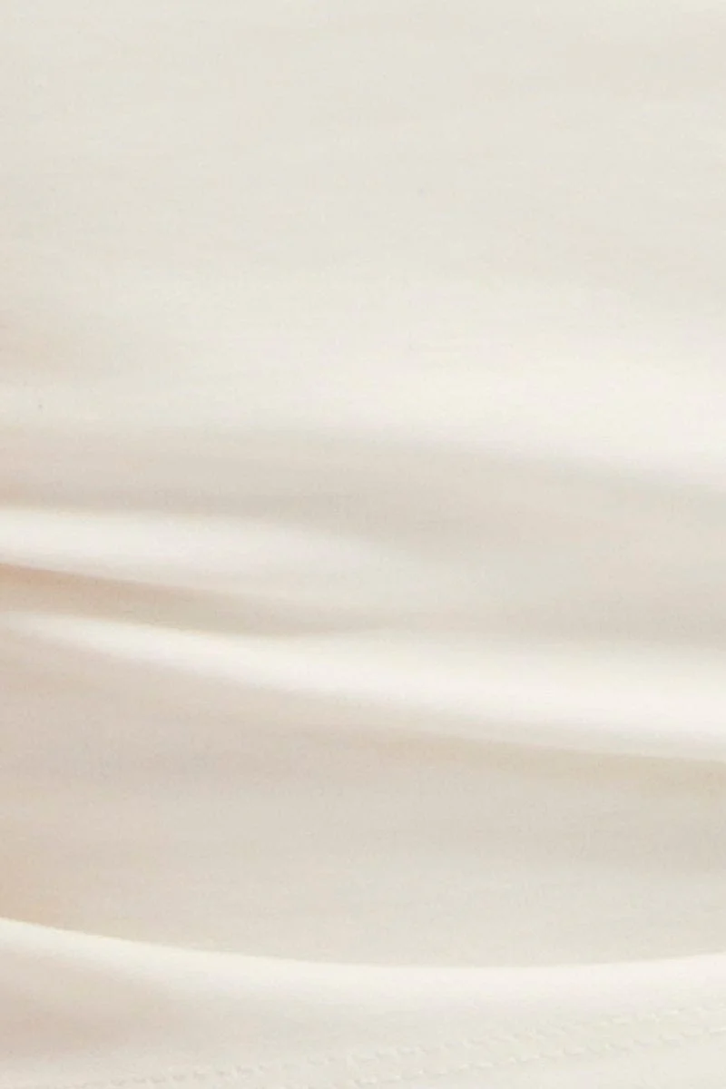 White Side Split Bandeau Jersey Top