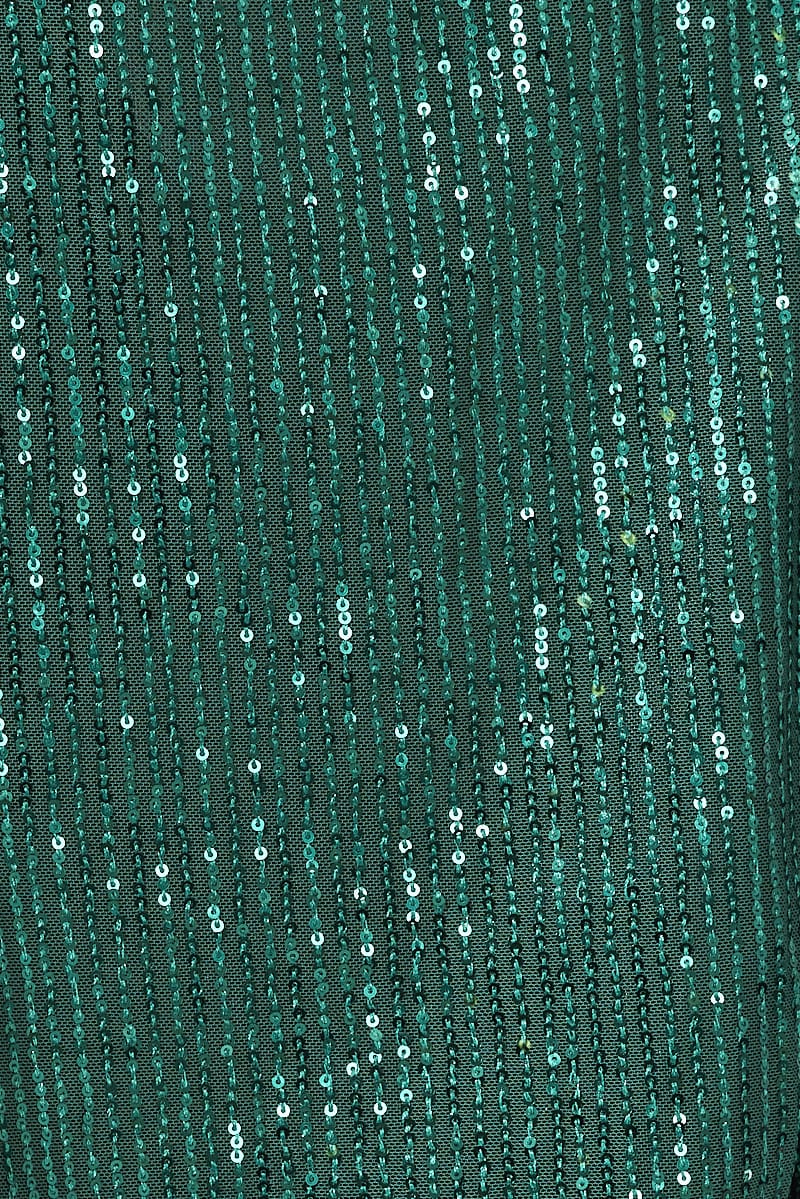 Green Shacket Long Sleeve Sequins