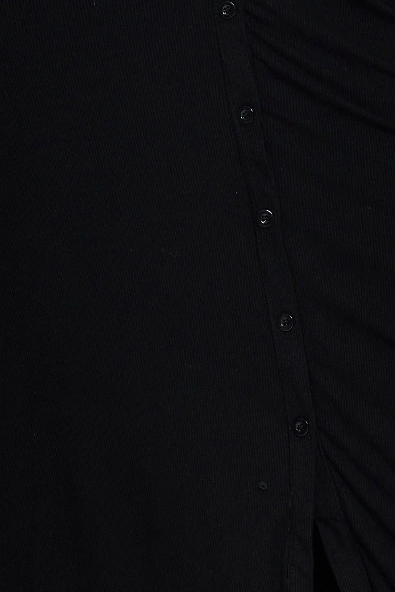 Black Maxi Dress Short Sleeve Evening