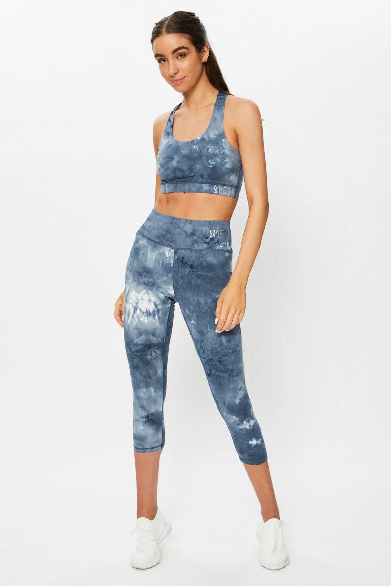 Multi Tie Dye Cross Back Sports Bra