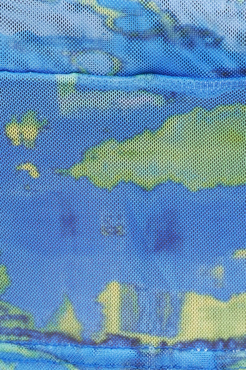 Blue Abstract Flyaway Top Singlet