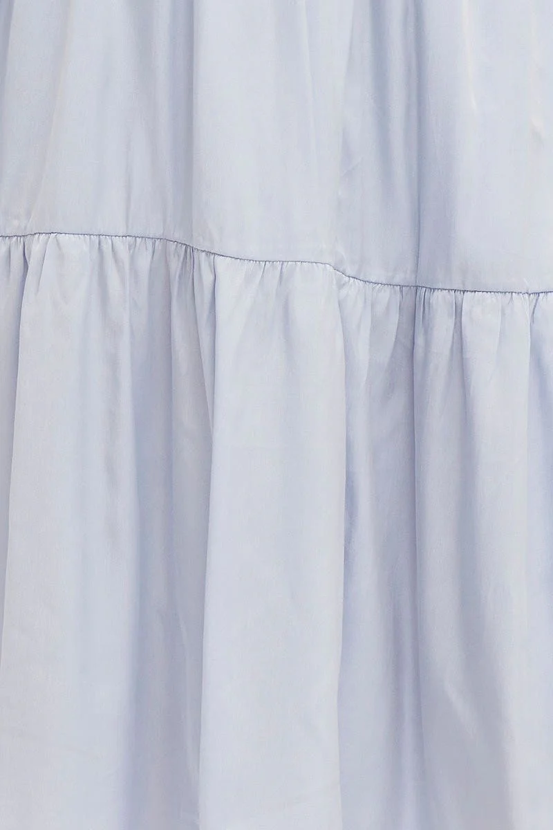 Blue Midi Dress Evening Satin