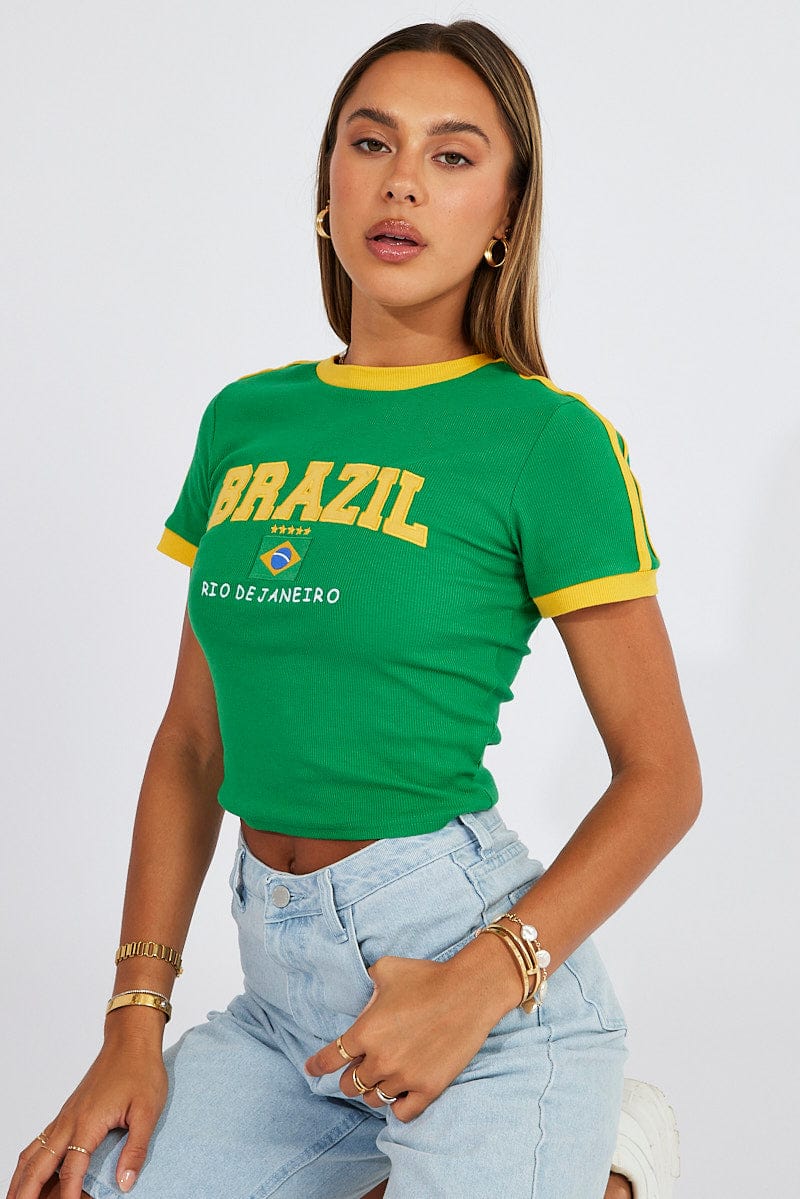 Green Graphic Tee Short Sleeve