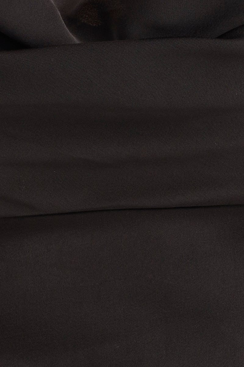 Black Scarf Top Short Sleeve Crop