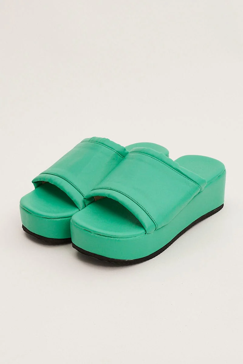 Green Flatform Sandals