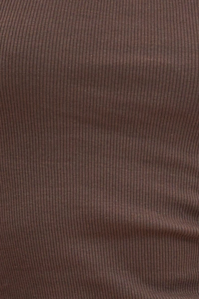 Grey Cotton Tank Scoop Neck Cotton Blend Rib Sleeveless