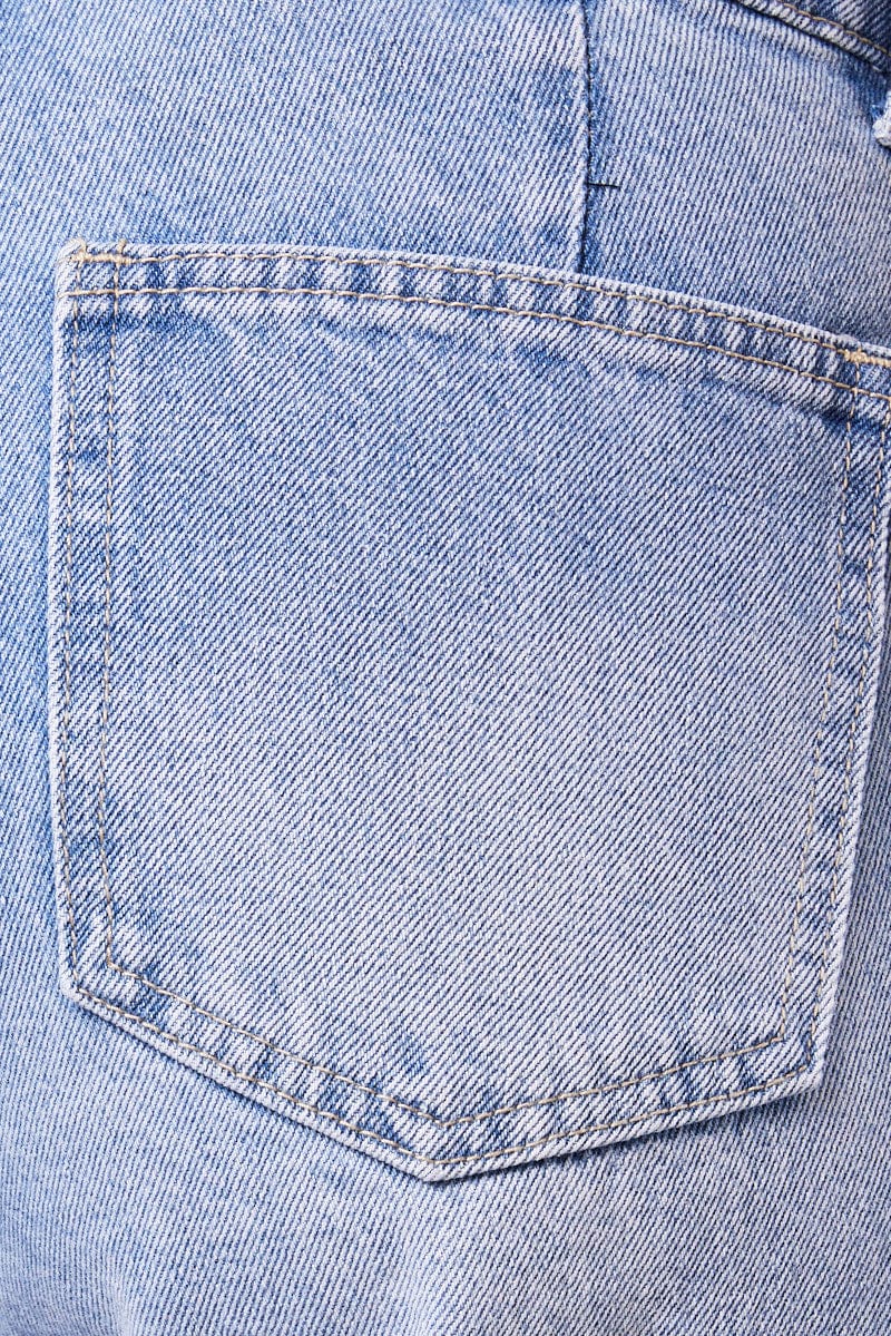 Denim Cargo Jean Mid Rise