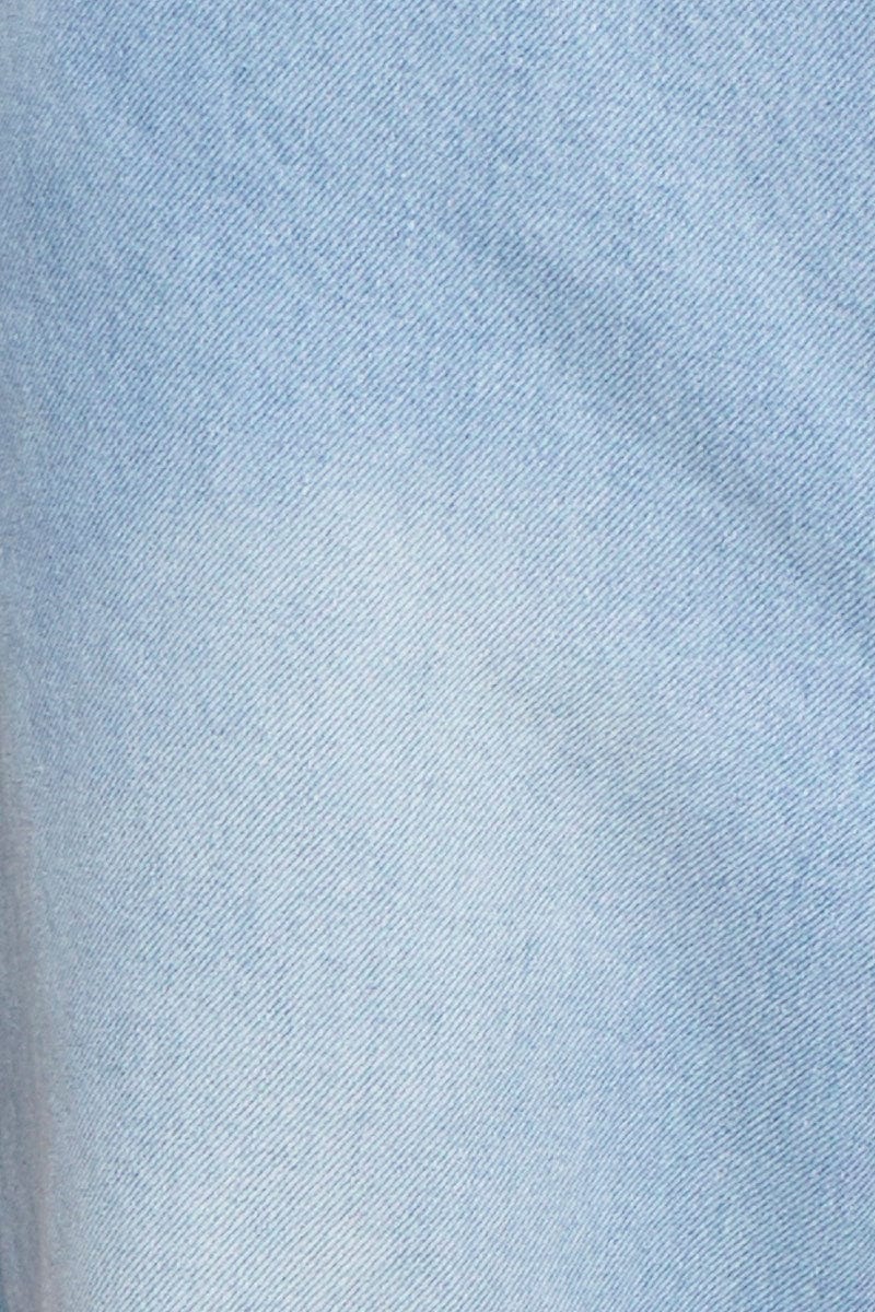 Blue Straight Denim Jeans High Rise