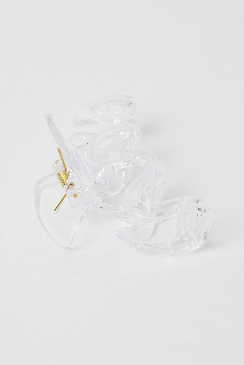 Metallic Wave Shaped Hair Claw Clip