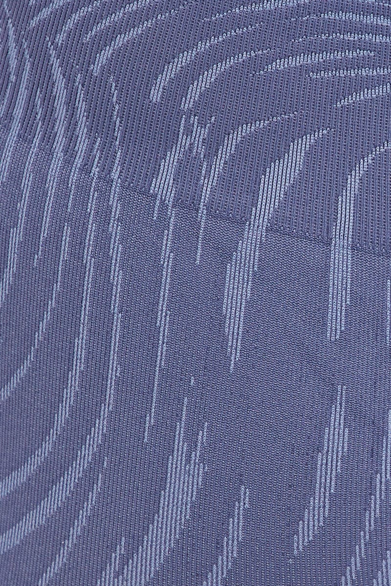 Blue Seamless Top And Bike Shorts Activewear Set