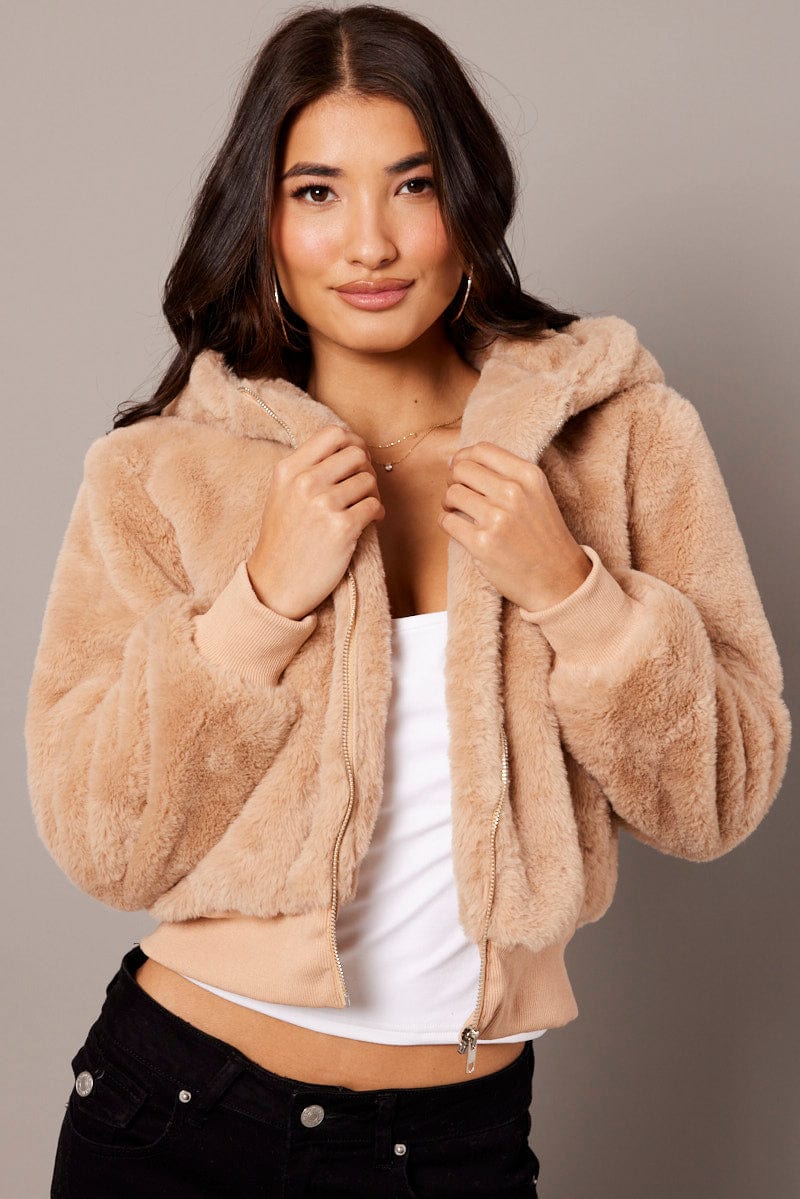 Camel Soft Jacket Long Sleeves Hoodie