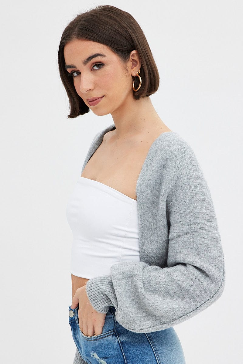 Grey Knit Shrug