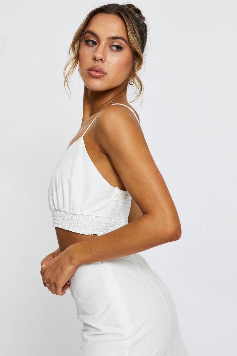 White Singlet Top Crop