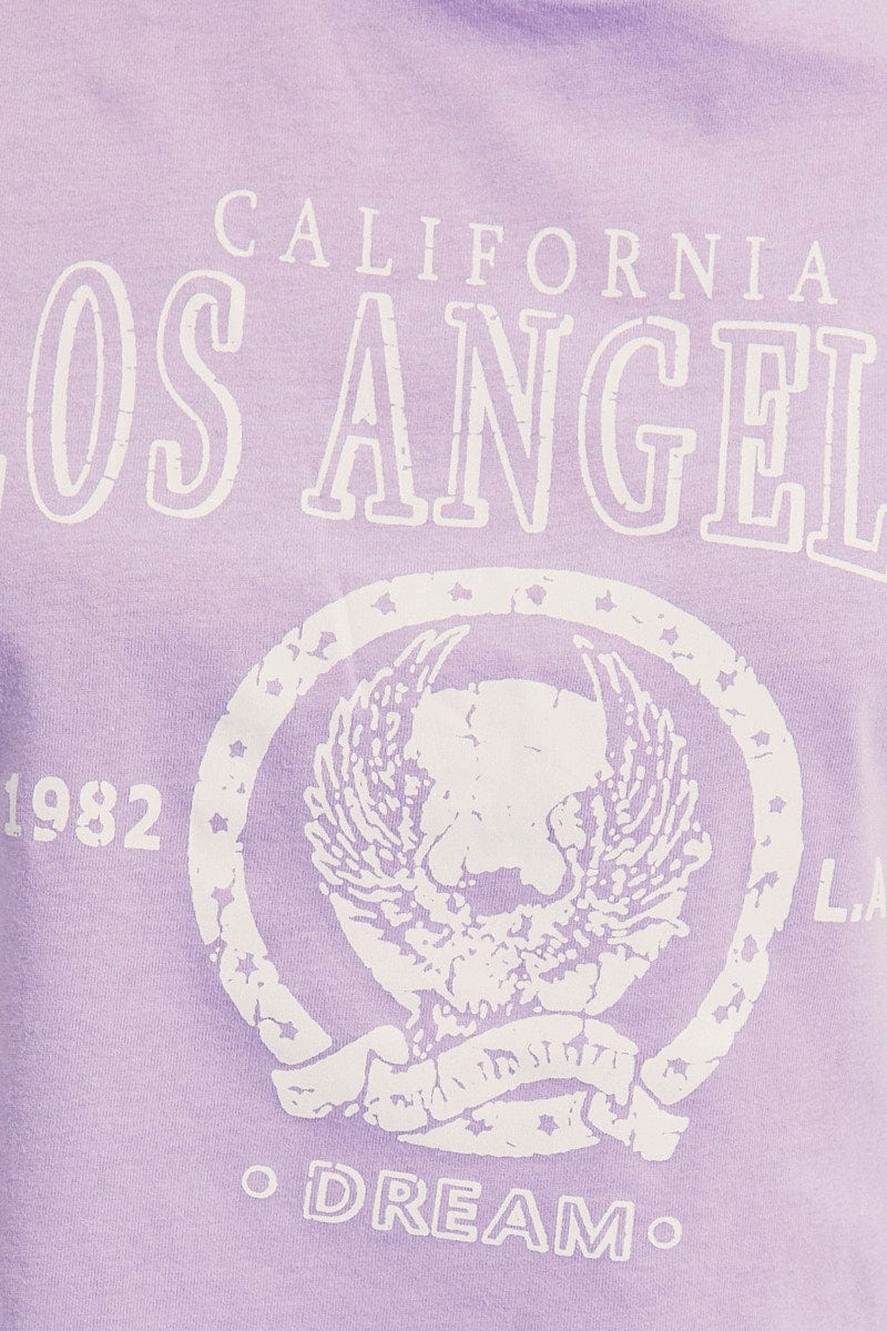 Purple Crop T Shirt