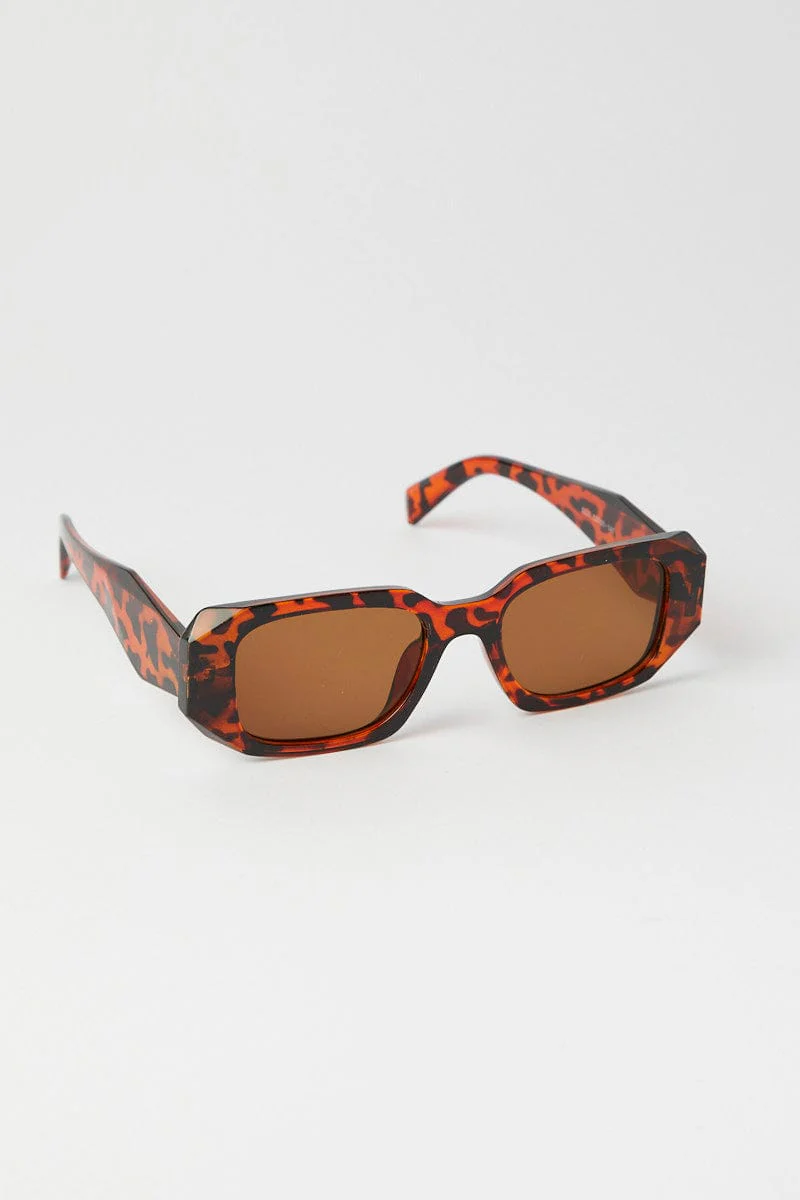 Brown Animal Print Fashion Sunglasses