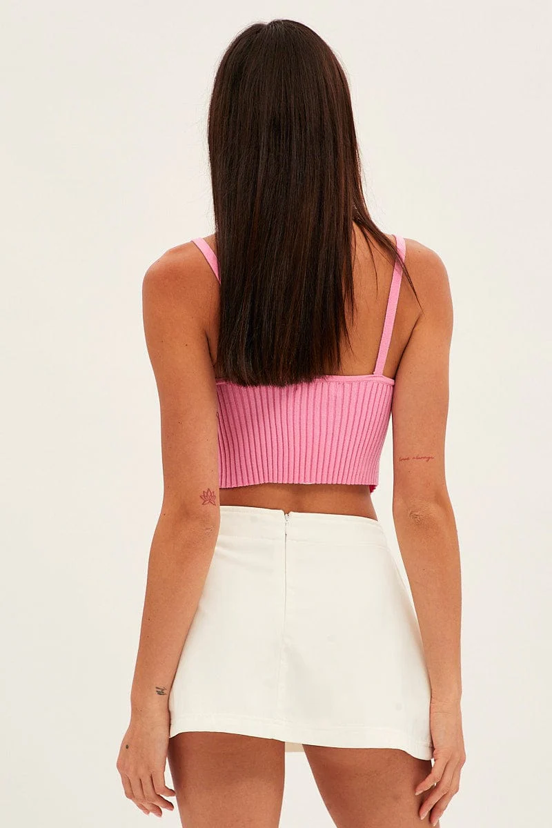 White Mini Skort Mid Rise