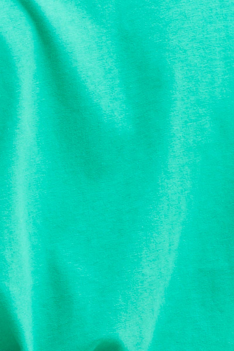 Green Jamie Cropped Cotton Short Sleeve Top