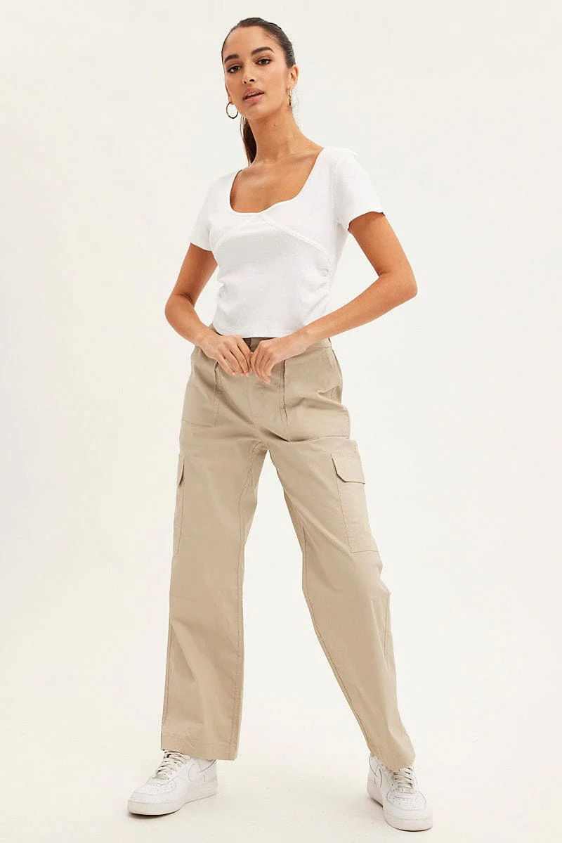White T Shirt Short Sleeve V Neck