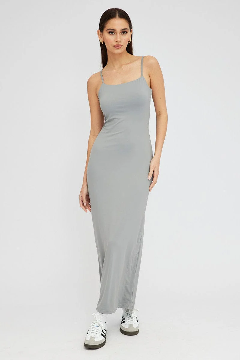 Grey Supersoft Maxi Dress Sleeveless