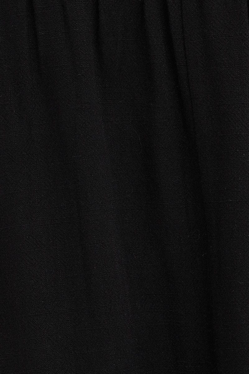 Black One Shoulder Midi Dress