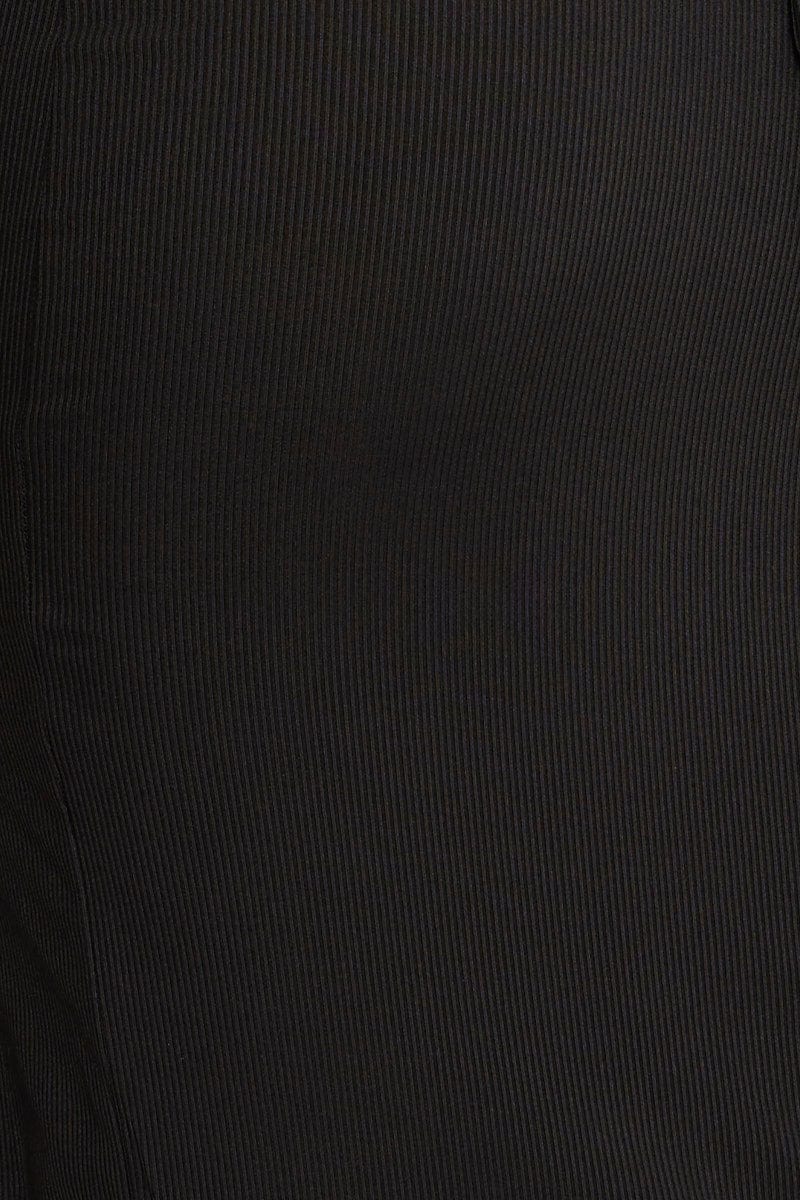 Black Midi Dress Ribbed Cut Out