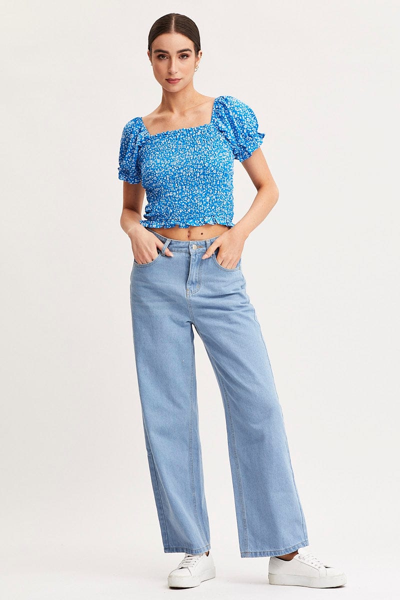 Print Crop Top Short Sleeve