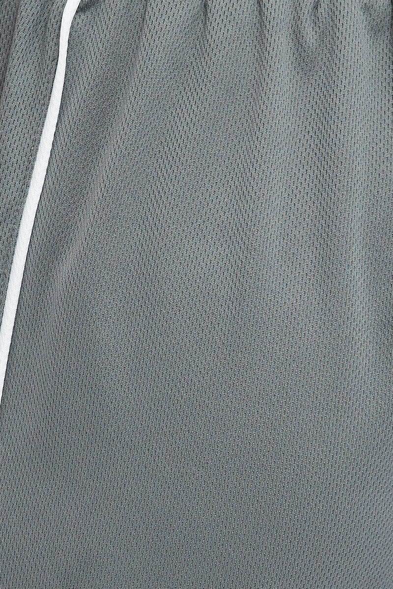 Grey Wide Leg Track Pants Mid Rise